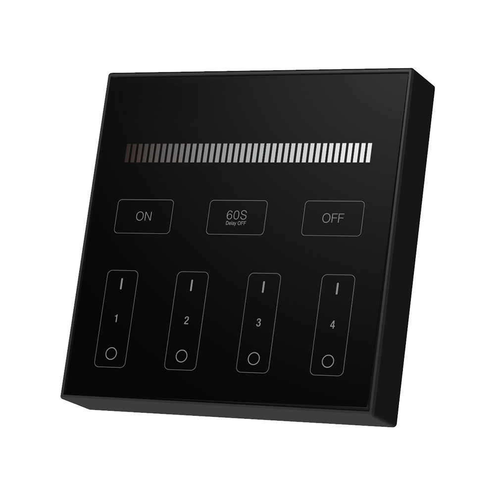 4 Zone RF Single Colour Wall Control Black