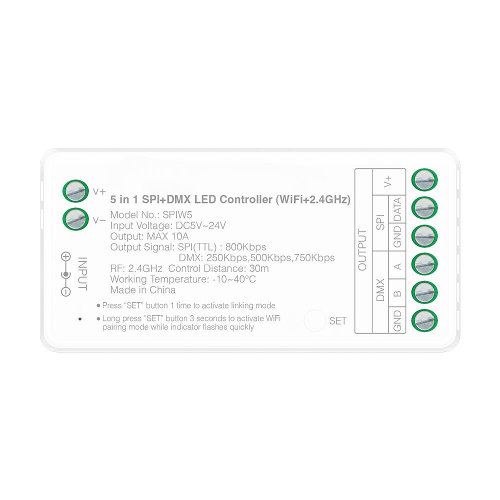 5 In 1 SPI & DMX WiFi App/RF Receiver