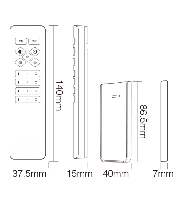 4 Zone Single Colour Remote Black - Image 2