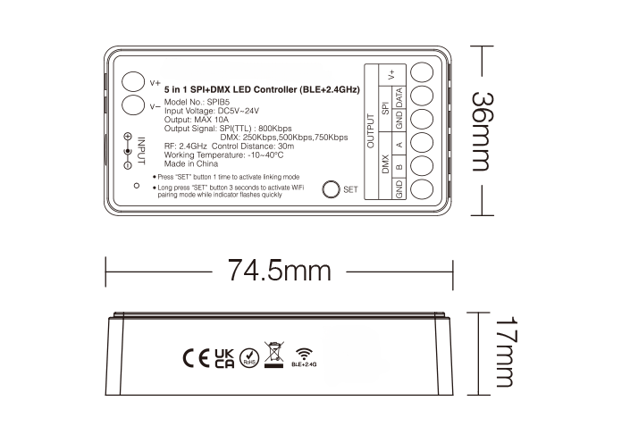 5 In 1 SPI & DMX Bluetooth/RF Receiver - Image 2