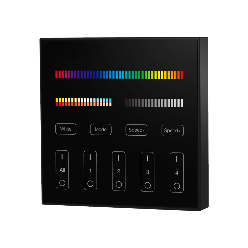 4 Zone RF RGB-CCT Wall Control Blk
